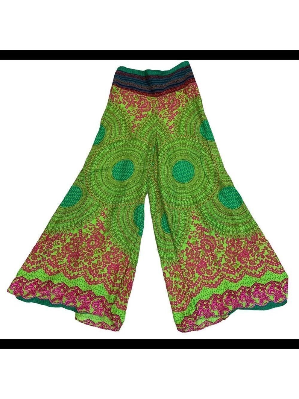 RAYON Aladdin Boho Gypsy Hippie Yoga Pants green NWT